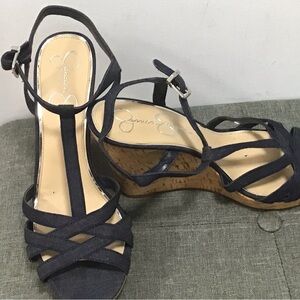 Jessica Simpson Women's Navy Wedge Sandals